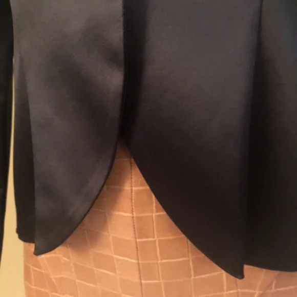 NWOT, Maria Bianca Nero Black Stretch, Satin Sheen Blazer - Picture 4 of 13